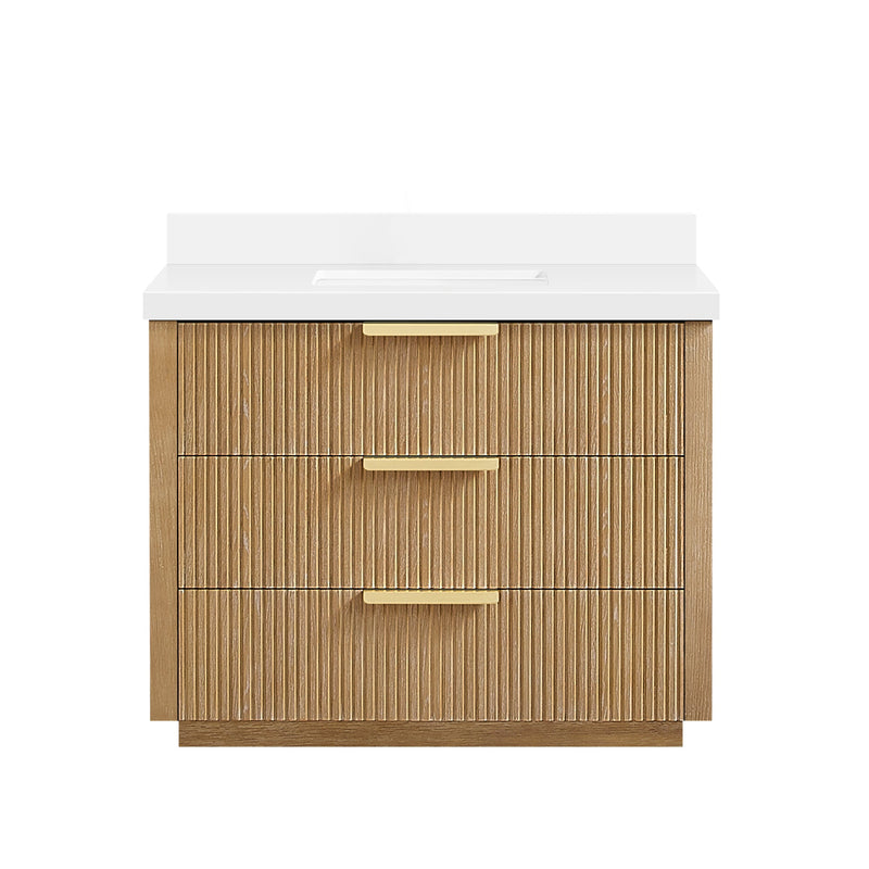Vinnova 704942-WA-PQ Santarem 42" Single Bath Vanity in Washed Ash Grey