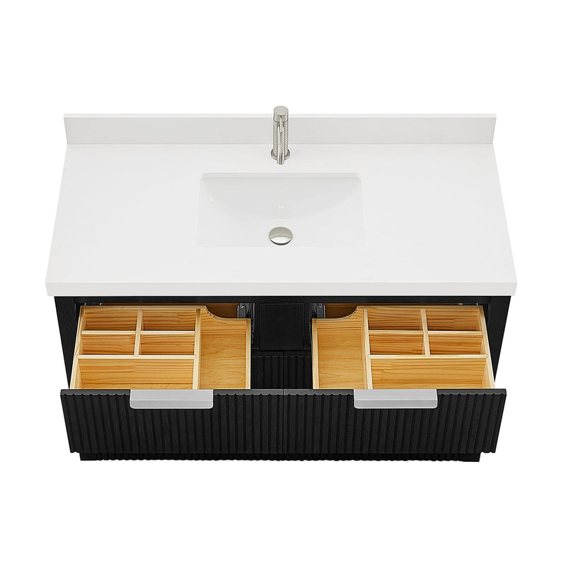 Vinnova 704948-OK-PQ Santarem 48" Single Bath Vanity in Oak Weathered Black