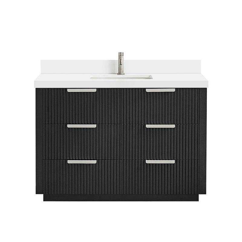Vinnova 704948-OK-PQ Santarem 48" Single Bath Vanity in Oak Weathered Black