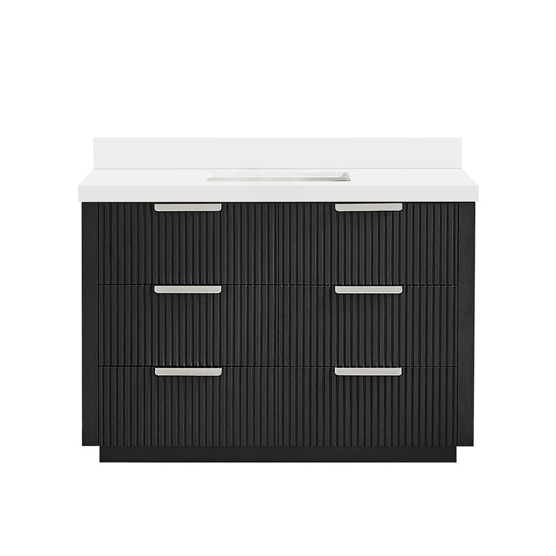 Vinnova 704948-OK-PQ Santarem 48" Single Bath Vanity in Oak Weathered Black