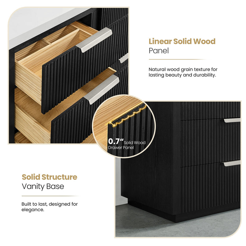 Vinnova 704948-OK-PQ Santarem 48" Single Bath Vanity in Oak Weathered Black