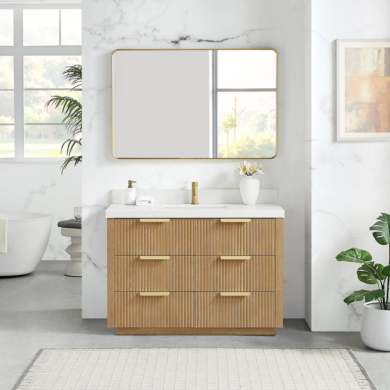 Vinnova 704948-WA-PQ Santarem 48" Single Bath Vanity in Washed Ash Grey