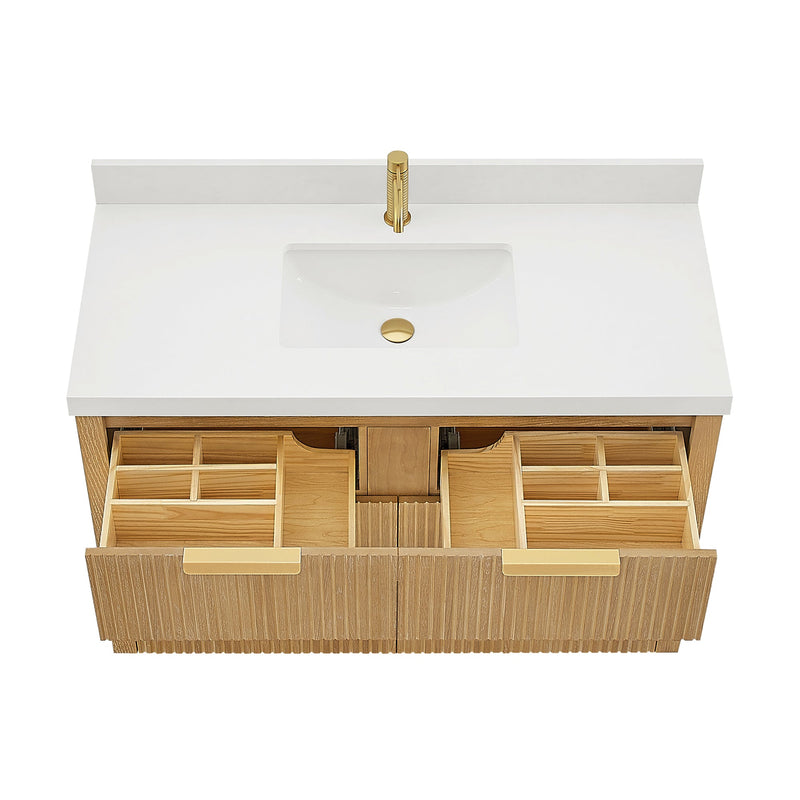 Vinnova 704948-WA-PQ Santarem 48" Single Bath Vanity in Washed Ash Grey