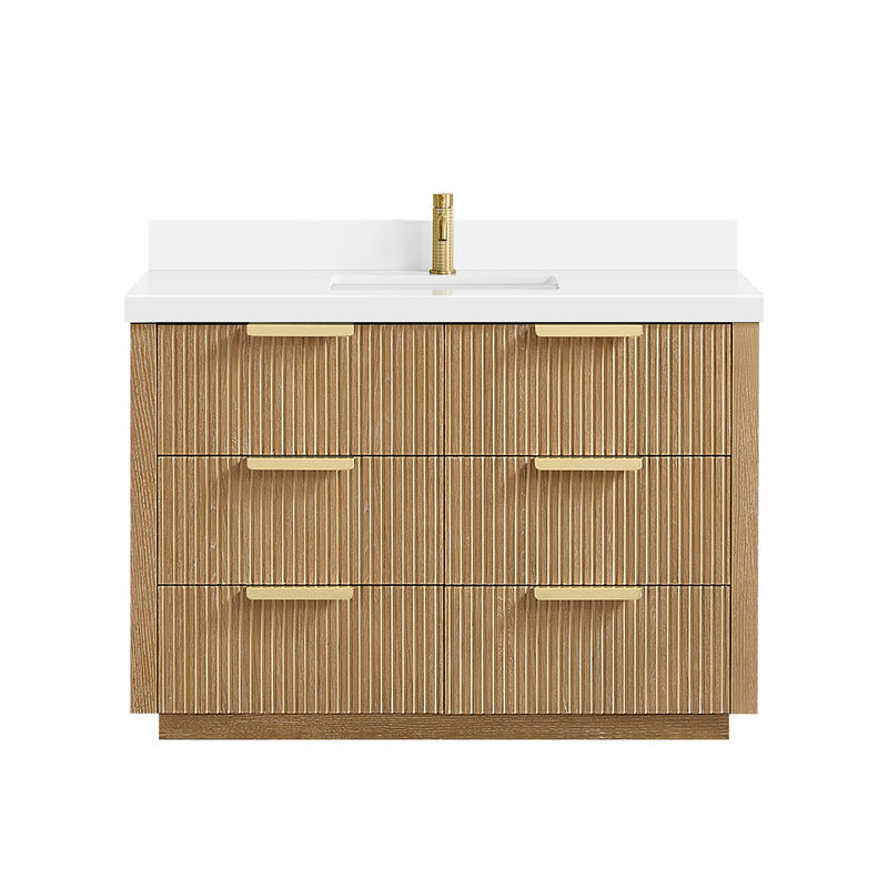 Vinnova 704948-WA-PQ Santarem 48" Single Bath Vanity in Washed Ash Grey