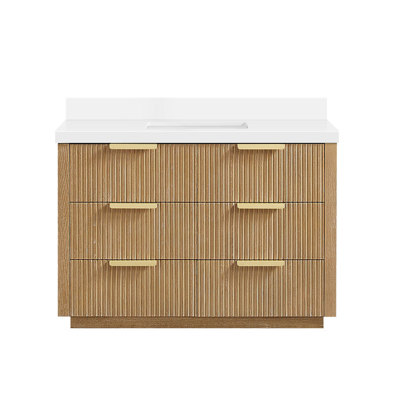 Vinnova 704948-WA-PQ Santarem 48" Single Bath Vanity in Washed Ash Grey