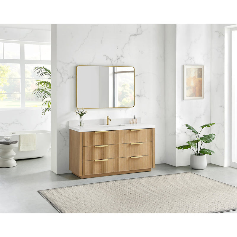 Vinnova 704960-WA-PQ Santarem 60" Single Bath Vanity in Washed Ash Grey