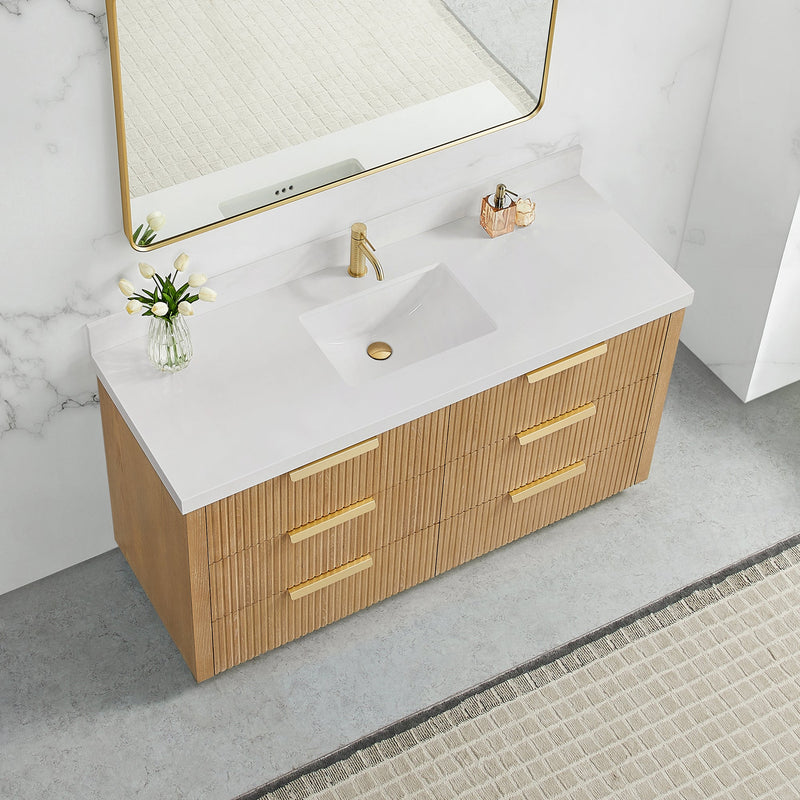 Vinnova 704960-WA-PQ Santarem 60" Single Bath Vanity in Washed Ash Grey