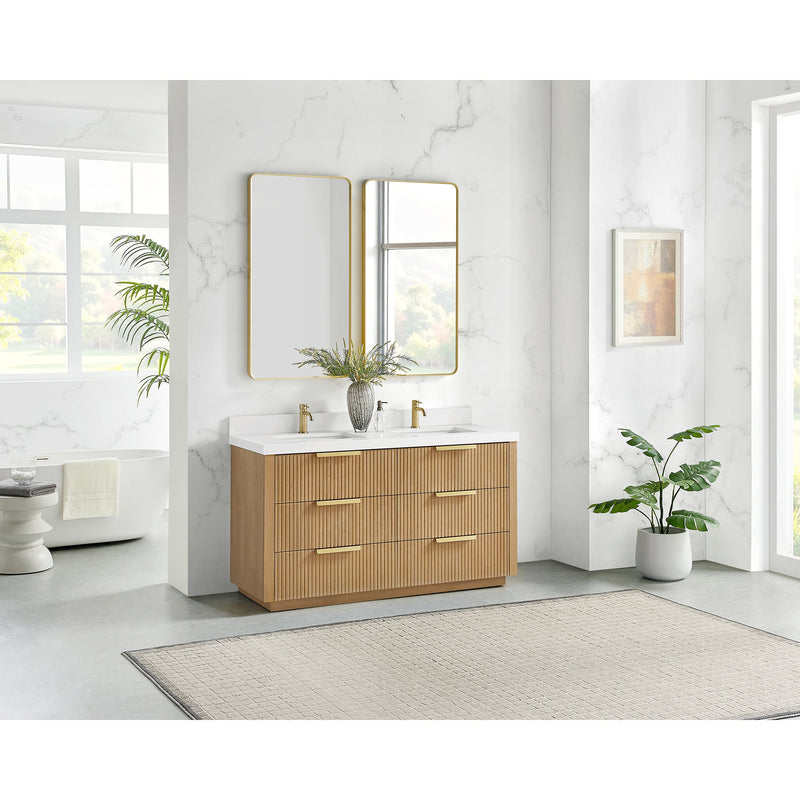 Vinnova 704960M-WA-PQ Santarem 60M" Double Bath Vanity in Washed Ash Grey