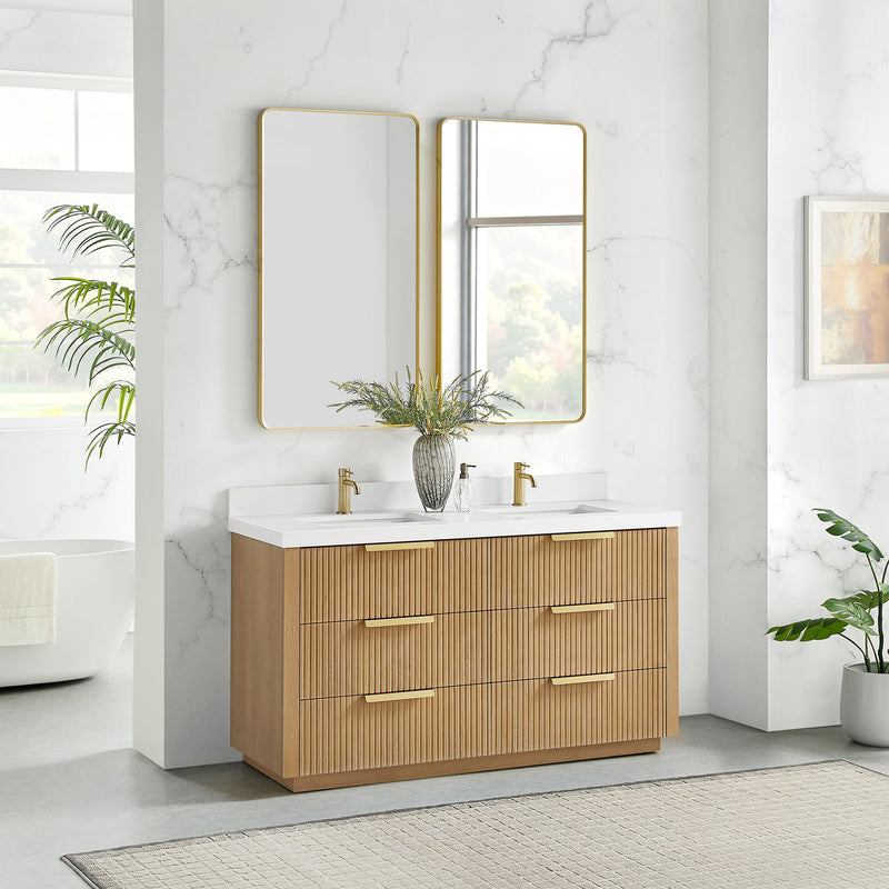 Vinnova 704960M-WA-PQ Santarem 60M" Double Bath Vanity in Washed Ash Grey