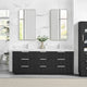 Vinnova 704984-OK-PQ Santarem 84" Double Bath Vanity in Oak Weathered Black