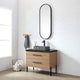 Vinnova 705136A-NO-SL Trento 36A" Single Sink Bath Vanity in North American Oak with Rectangular Concrete Sink