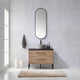 Vinnova 705136R-NO-SL Trento 36" Single Vanity in North American Oak with Black Sintered Stone Top
