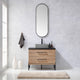 Vinnova 705136S-NO-SL Trento 36" Single Vanity in North American Oak with Rectangular Concrete Sink