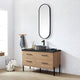 Vinnova 705148B-NO-SL Trento 48B" Single Sink Bath Vanity in North American Oak with Circular Concrete Sink