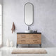 Vinnova 705148C-NO-SL Trento 48" Single Vanity in North American Oak with Circular Concrete Sink