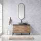Vinnova 705148O-NO-SL Trento 48" Single Vanity in North American Oak with Oval Concrete Sink