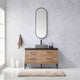 Vinnova 705148S-NO-SL Trento 48" Single Vanity in North American Oak with Rectangular Concrete Sink