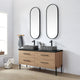 Vinnova 705160A-NO-SL Trento 60A" Double Sink Bath Vanity in North American Oak with Rectangular Concrete Sink