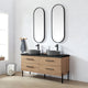 Vinnova 705160B-NO-SL Trento 60B" Double Sink Bath Vanity in North American Oak with Circular Concrete Sink