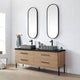 Vinnova 705172A-NO-SL Trento 72A" Double Sink Bath Vanity in North American Oak with Rectangular Concrete Sink