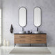 Vinnova 705172C-NO-SL Trento 72" Double Vanity in North American Oak with Circular Concrete Sink