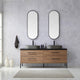 Vinnova 705172O-NO-SL Trento 72" Double Vanity in North American Oak with Oval Concrete Sink