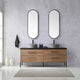 Vinnova 705172R-NO-SL Trento 72" Double Vanity in North American Oak with Natural Circular Concrete Sink