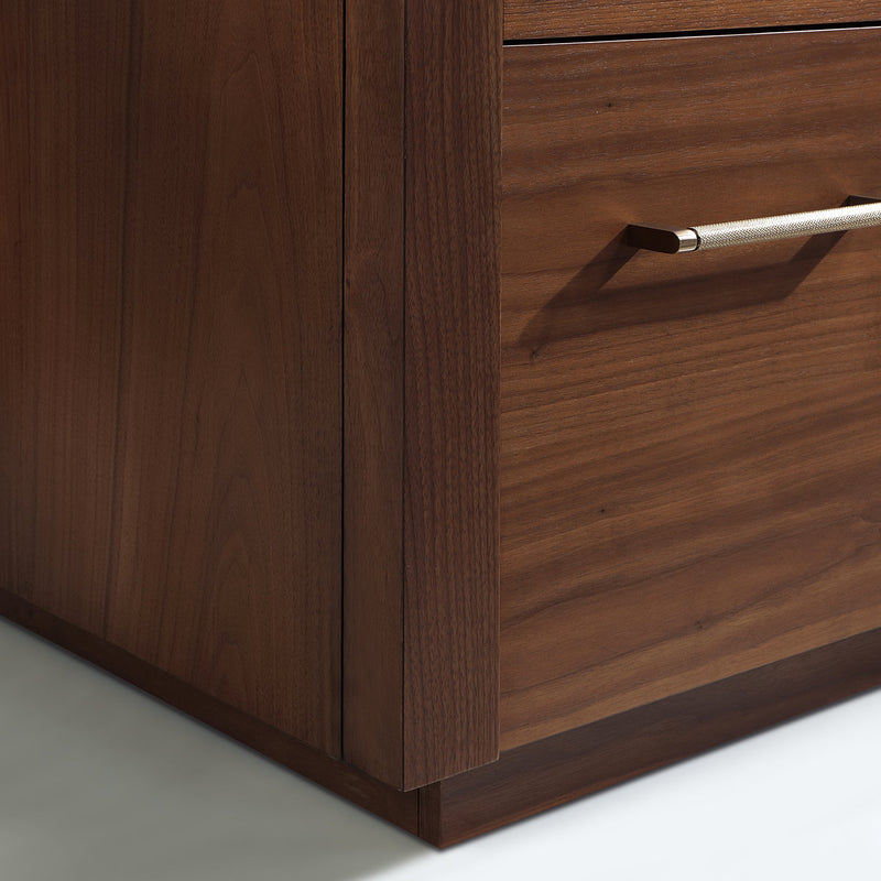 Vinnova 705742-NW-GW San 42" Free-standing Single Bath Vanity in Natural Walnut with White Grain Composite Stone Top