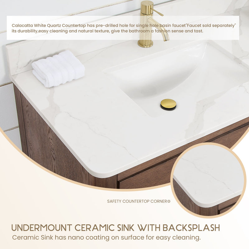 Vinnova 706560M-AD-BK Porto 60M" Free-standing Double Bath Vanity in Aged Dark Brown Oak