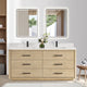 Vinnova 706572-AN-BK Porto 72" Free-standing Double Bath Vanity in Aged Natural Oak