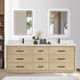 Vinnova 706584-AN-BK Porto 84" Free-standing Double Bath Vanity in Aged Natural Oak