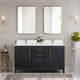 Vinnova 706760M-FB-GW Gara 60M" Free-standing Double Bath Vanity in Fir Wood Black