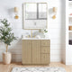Vinnova 706936-AN-BK Oza 36" Free-standing Single Bath Vanity in Aged Natural Oak