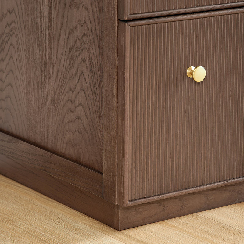 Vinnova 706948-AD-BK Oza 48" Free-standing Single Bath Vanity in Aged Dark Brown Oak