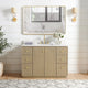 Vinnova 706948-AN-BK Oza 48" Free-standing Single Bath Vanity in Aged Natural Oak