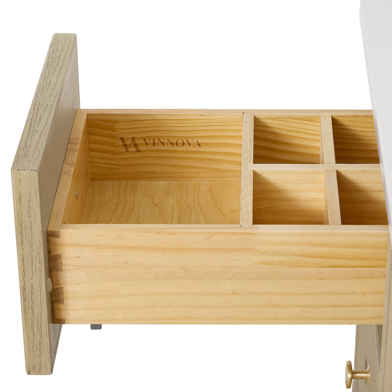 Vinnova 706960-AN-BK Oza 60" Free-standing Single Bath Vanity in Aged Natural Oak