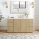 Vinnova 706960-AN-BK Oza 60" Free-standing Single Bath Vanity in Aged Natural Oak