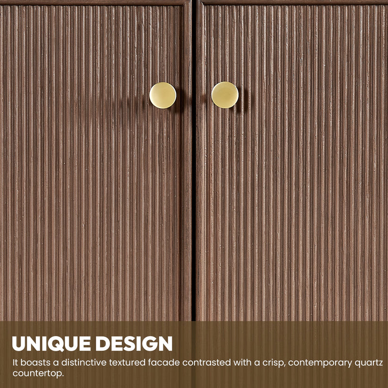 Vinnova 706960M-AD-BK Oza 60M" Free-standing Double Bath Vanity in Aged Dark Brown Oak