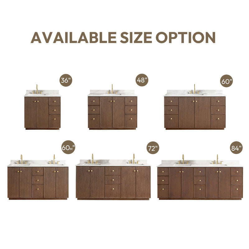 Vinnova 706972-AD-BK Oza 72" Free-standing Double Bath Vanity in Aged Dark Brown Oak