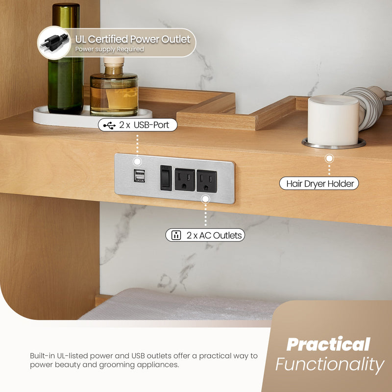Vinnova 707348-ON-BH Tokyo 48" Single Bath Vanity in Oak Natural Brown