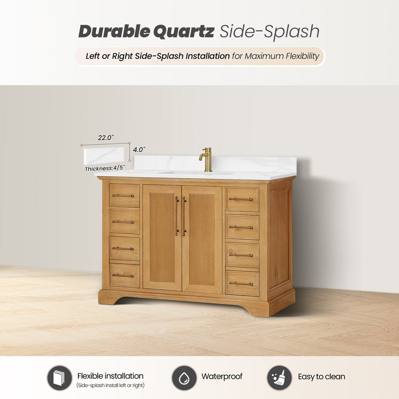 Vinnova 707348-ON-BH Tokyo 48" Single Bath Vanity in Oak Natural Brown