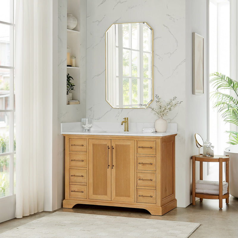 Vinnova 707348-ON-BH Tokyo 48" Single Bath Vanity in Oak Natural Brown