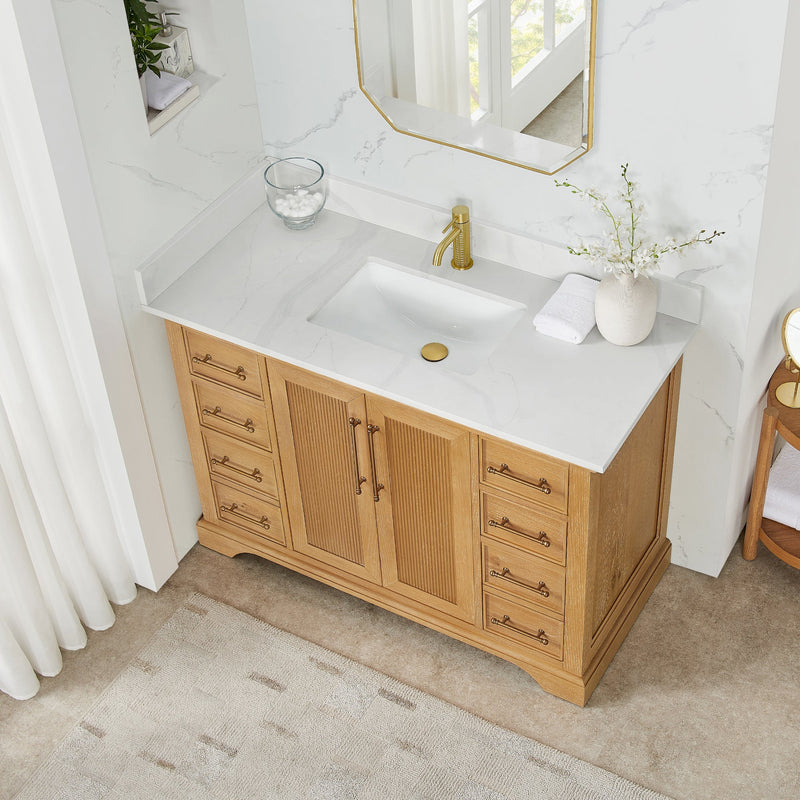Vinnova 707348-ON-BH Tokyo 48" Single Bath Vanity in Oak Natural Brown