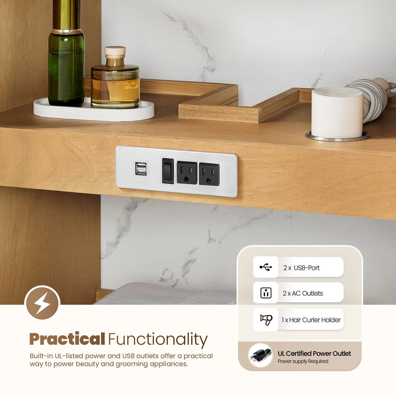 Vinnova 707560M-ON-BH Jakarta 60M" Freestanding Double Bath Vanity in Oak Natural Brown