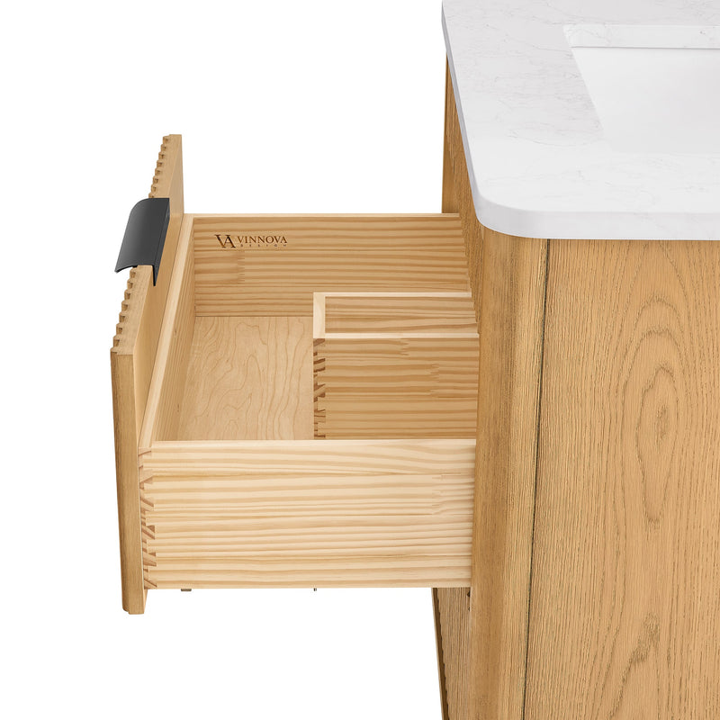 Vinnova 708230-WN-GW Mumbai 30" Single Sink Bath Vanity in Oak Weathering Light Brown