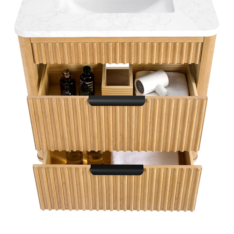 Vinnova 708230-WN-GW Mumbai 30" Single Sink Bath Vanity in Oak Weathering Light Brown