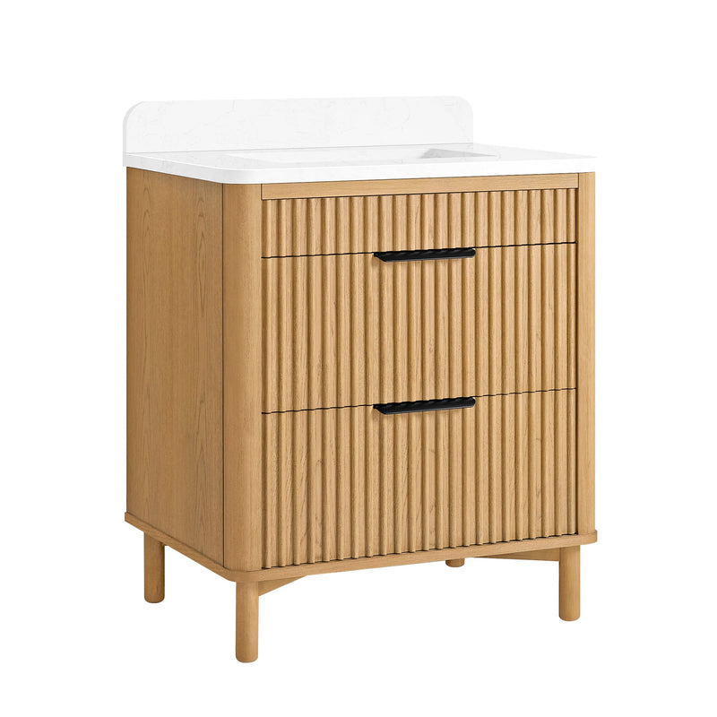 Vinnova 708230-WN-GW Mumbai 30" Single Sink Bath Vanity in Oak Weathering Light Brown