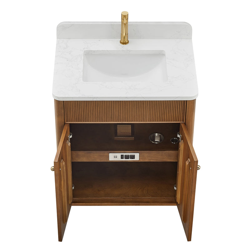 Vinnova 708730-NW-GW Zogno 30" Single Sink Bath Vanity in Natural Walnut - view 19