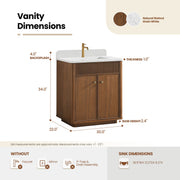 Vinnova 708730-NW-GW Zogno 30" Single Sink Bath Vanity in Natural Walnut - view 13