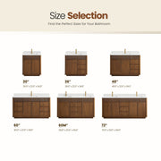 Vinnova 708730-NW-GW Zogno 30" Single Sink Bath Vanity in Natural Walnut - view 14